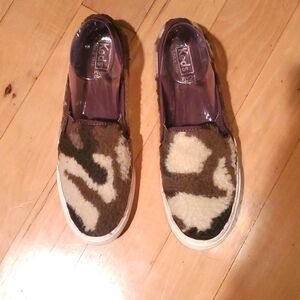 Keds Shearly Fuzzy Camouflage Double Decker Shearl Sz. 9.5 Slipon Sneakers Shoes